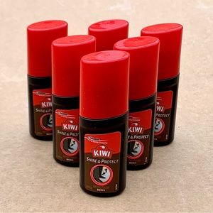 Lot of 6 1 fl oz (6 oz total) Kiwi Brown Sponge Application Shoe Polish